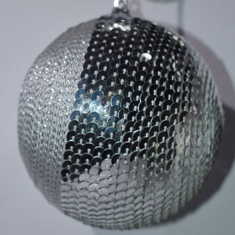 Palline in argento da addobbi natalizi decorazioni per albero di natale natalizio cm 10 (1/2)