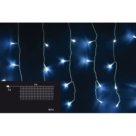 Tenda Luminosa Natalizia Luci Led Natale Prolungabile Flash Esterno 4x0.5 mt - Temperatura di colore: Luce Bianca - Flash - Numero Led: 160