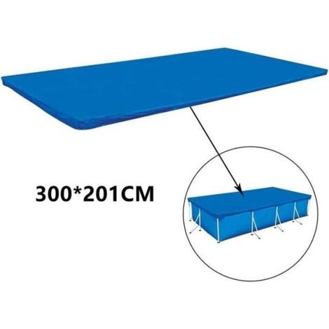 Bâche de piscine - Housse anti-poussière - 300x201 cm - Imperméable - Tissu tissé - Bleu (1/4)