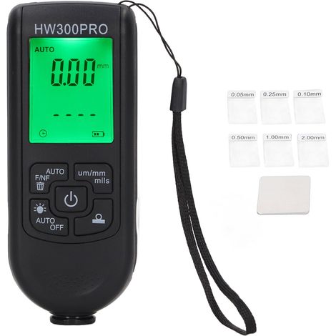 Jauge numérique d'épaisseur de revêtement ABS avec corde Portable, fonction d'arrêt automatique, compteur de revêtement de peinture pour l'extérieur noir