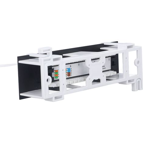 Panneau de brassage 8 ports CAT6, montage rack 19", RJ45 568A/B, accessoire d'installation réseau, câblage structuré. (1/5)