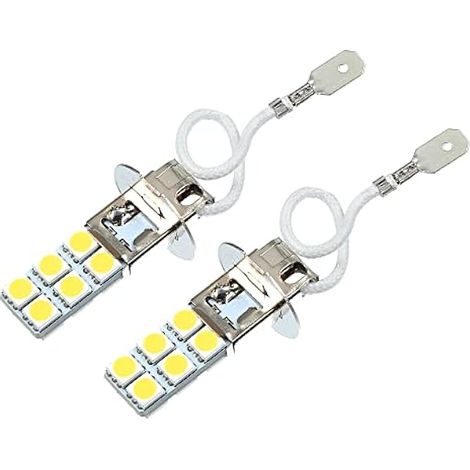 A H3 Ampoule Feu Brouillard Voiture LED Blanc 1 Paire Aluminium (1/4)