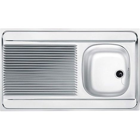 Franke – Évier inox 1,5 bac réversible 100 x 60 cm – Isolation phonique sous égouttoir – Pour cuisine moderne