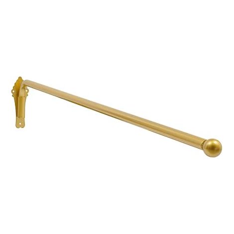 Tringle de rideau avec support d'affichage, bras pivotant à charge lourde avec embouts, 25 mm de diamètre, tringle pour rideaux de salon et salle de bain, 120 cm (Or) (1/5)