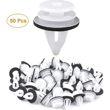 Clip de Fixation de Voiture, 50PCS Universal Retenue Vehicle Clips Rivets en Plastique, Fixation de Carrosserie Garniture de Voiture pour Auto Voitures Panneaux de Portes (1/5)
