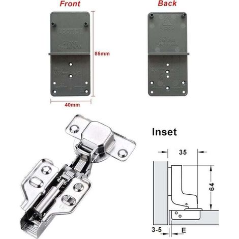 110 Degré Clip Rentrant 35mm Soft Close Charnieres avec Amortisseur Hydraulique Fermeture Automatique Charnière à Amorti pour (1/5)