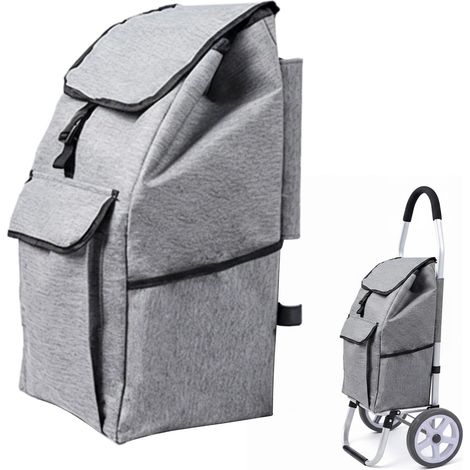 Sac de Remplacement pour Chariot en Tissu Oxford 1 Pièce Gris Articles Regroupés, Remplace Sac Usé, Compatible Caddies et Cadres Pliables, Supermarché Marché Sortie (1/5)