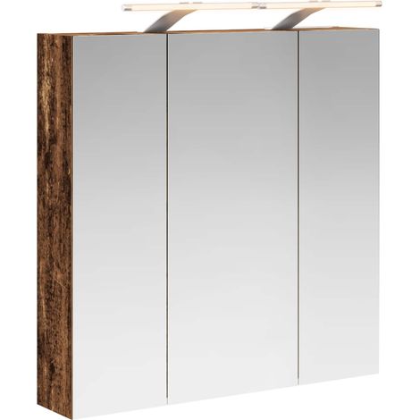 Maison Exclusive - Badezimmerspiegelschrank Altholz 70 x 14,5 x 7