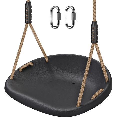 Balançoire d'extérieur pour Enfants - Siège de balançoire - pour Adultes et Enfants - Noir - Hauteur réglable - avec Corde antidérapante et réglable (1/5)
