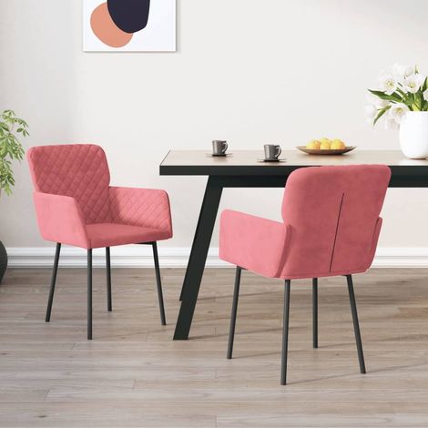 Lot de 2 Chaises de salle à manger - Chaises à dîner Rose Velours BV222474 - BonneVie (1/5)