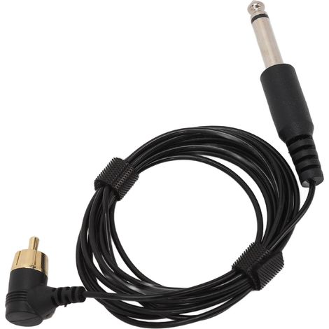 Machine de tatouage RCA, câble 2m PVC alliage cuivre, fiche mâle 6,3mm, interface RCA pour équipement de tatouage (1/5)