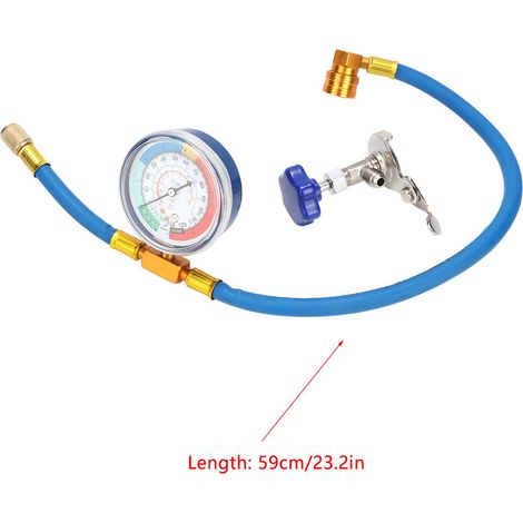 Tuyau de recharge R134A R12 avec raccord, système de jauge de mesure pour remplissage de réfrigérant (1/5)