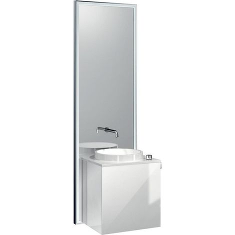 Juego de lavabo TOUCH SLIM 45cm Fr mango recto blanco óptico armazón negro