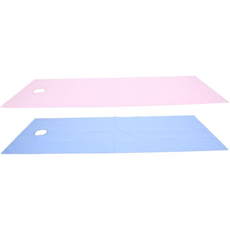 Drap de lit imperméable et résistant à l'huile pour salon de beauté, avec ouverture pour respirer le visage (rose et bleu) (1/5)