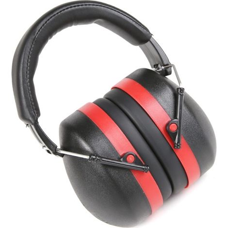 Casque de protection oreille anti bruit. 30 dB. Noir/Rouge