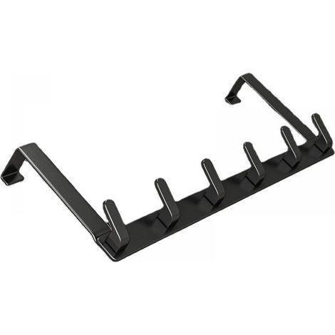 Gancho para puerta mejorado, 6 ganchos largos [negro] (1/5)