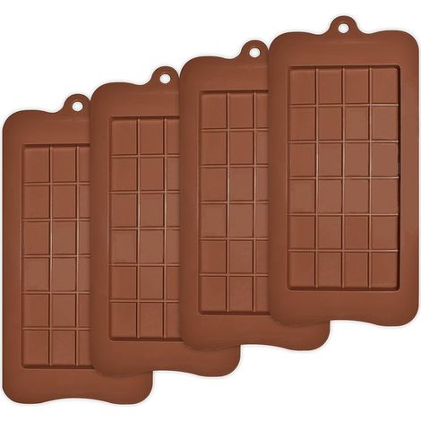 Confezione da 4 stampi in silicone antiaderente per barrette proteiche ed energetiche. (1/5)