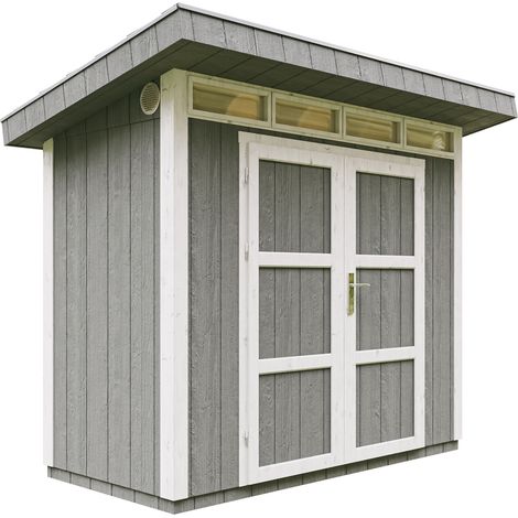 Caseta de jardín de CALIDAD PREMIUM 3m²-L161xW294cm - con Suelo,Baldosas Bituminosas y Pintura - Construcción con paneles LP Smartside - Cobertizo jardín exterior TIMBELA M901A - Cavern steel (1/5)