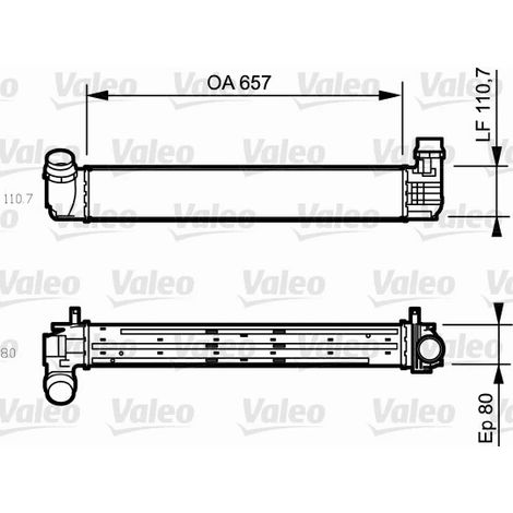 Intercooler, échangeur Valeo 818870 RENAULT 144960022R 144960023R 144960734R