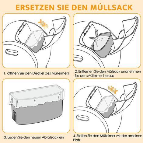 Sac poubelle 10L avec cordon de serrage ultra résistant anti fuite pour maison cuisine bureau - Lot de 108 (1/5)