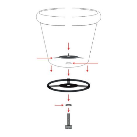 Robust Pot Clamp Kit - Steel - Black (Suitable for Single Stem Tuteur Only)