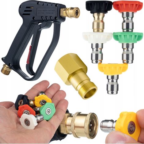 Set di Ugelli e Pistola per Idropulitrice – Compatibile con Kärcher HD/HDS  5 Ugelli, Pressione Max 250 Bar, Adattatore EasyLock M22