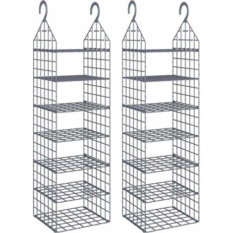 Maison Exclusive - Organizer per Armadio da Appendere con 7 Ripiani 2 pz (1/5)