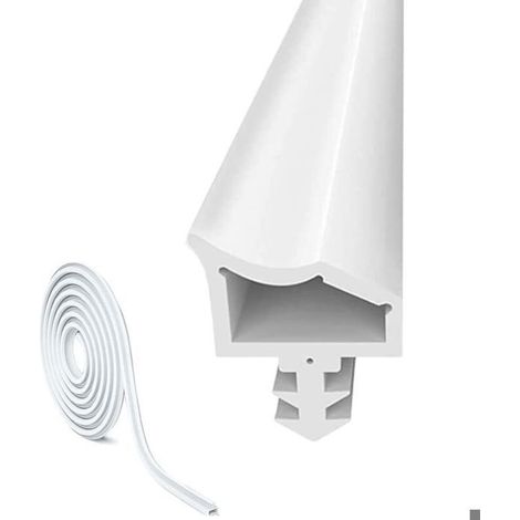 Joint porte caoutchouc blanc 10m - Nosheir - Largeur rainure 4mm, profondeur 7mm - Anti-bruit/poussière (1/4)