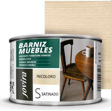 Vernis pour meubles, dureté exceptionnelle et résistance aux rayures pour tous les types de bois (375 Mililitres,Satiné) (1/5)