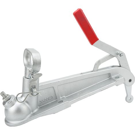 Attelage remorque 3500kg robuste, crochet d'attelage avec poignée et support pour bateaux, caravanes, camping-cars (1/5)