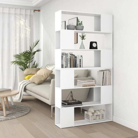 Bücherregal Raumteiler Weiß 100x24x188 cm (1/5)