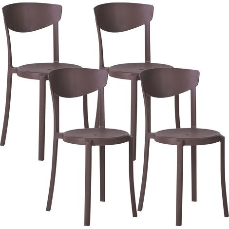 Gartenstuhl 4er Set VIESTE Braun (1/5)