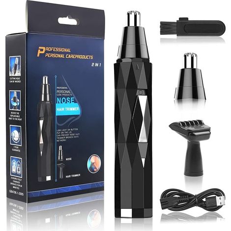 Tondeuse à nez et oreilles Snow-Nose, rasoir électrique 3 en 1 rechargeable par USB, tondeuse à sourcils professionnelle et indolore pour hommes et femmes, tondeuse à poils de nez