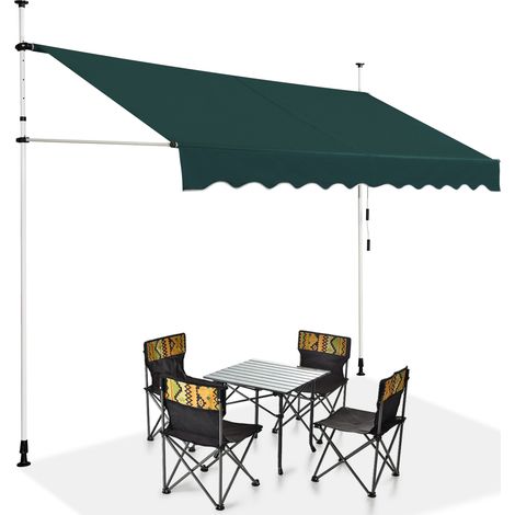 Tenda da sole telescopica e retrattile, Tenda parasole resistente ai raggi UV impermeabile 300 x 120 cm Verde (1/4)