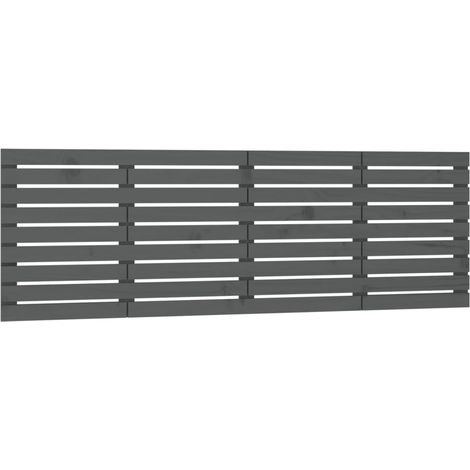 Testiera per dormire accessorio per camera da letto mobile da parete stile pallet 206 x 3 x 63 cm in legno massello grigio TDL0202628