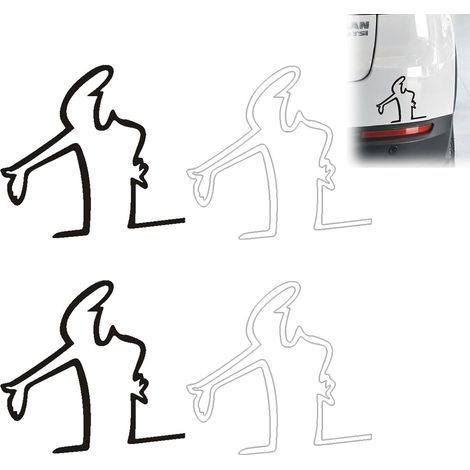 4 Pièces Autocollant Voiture Sticker Voiture Extérieur Dessin Animé pour Carrosserie Autocollants de Rappel de Rayures Réfrigérateur Moto Porte Mur Ordinateur