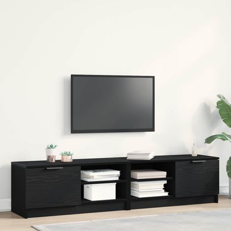 TV-Schränk 2 pcs Schwarz Eichen-Optik 80 x 35 x 36,5 cm (1/5)