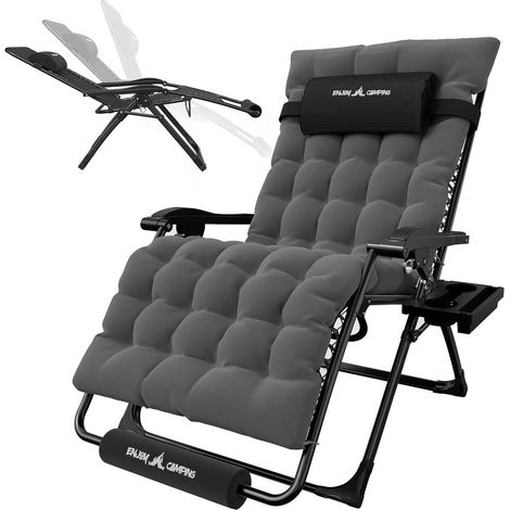 UDPATIO Sonnenliege Klappbar Mit Getränkehalter & Auflage, 78cm Extra (1/5)