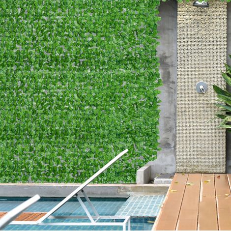Seto artificial ocultante 300 x 100 cm, verde claro, resistente a los UV, fácil de instalar DESVIAE (1/5)