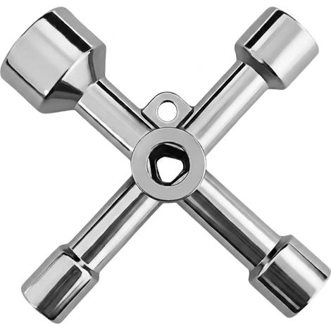 Clé Triangle 5 en 1, Clé Universelle pour Armoire Électrique et Compteur de Gaz Clé de Purge pour Radiateur, Vanne, Robinet et Boîtier de Service (1/5)
