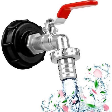 Robinet - 1000L Tank Adapter - IBC Compatible - Plastic & Metal Materials - 60 cm Inlet - DN40/50 Outlet (1/4)