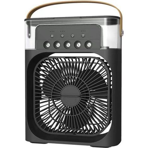 Climatiseur mobile 5 en 1, rafraîchisseur d'air portable, mini ventilateur, climatiseur, ventilateur personnel et humidificateur, noir (1/5)