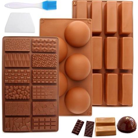Moule Tablette Chocolat 3 Pièces Moule Silicone Demi Sphère (1/5)