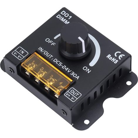 Dimmer per strisce luminose a LED, dimmer wireless con manopola e telecomando, 2 canali, prestazioni eccellenti, controller di regolazione dell'illuminazione per casa, bar, KTV (da 5 V a 24 V CC) (1/5)
