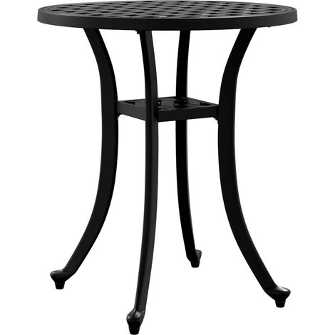 Table de jardin noir Ø48x53 aluminium coulé (1/4)