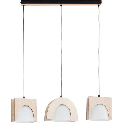 Suspension scandinave bois clair/noir 3xE27 FERIO Alfa (1/2)