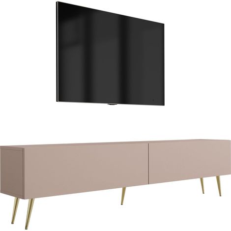 Mobile TV : Marrone Caramello, 170 x 52 x 32 cm, Gambe dorate (1/5)