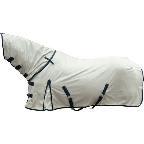 135 cm, grigio: Coperta antimosche impermeabile con collo staccabile per cavalli (1/4)