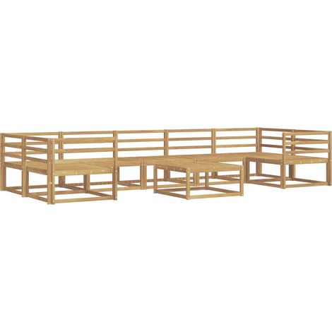 Set di divani da esterno 8 pcs Bianco vidaXL