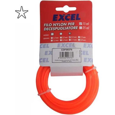 Hilo de nylon pentágono de 2,0 mm, 15 metros, Excel 09376